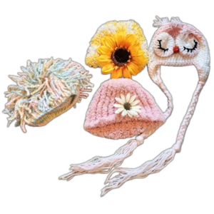 Newborn baby hats lot of 4